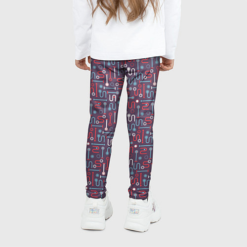 Детские легинсы Геометрия линий и кругов / 3D-принт – фото 4