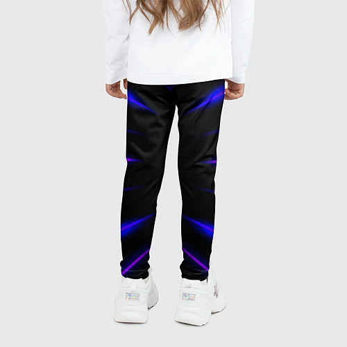 Детские легинсы Color black neon stripes / 3D-принт – фото 4