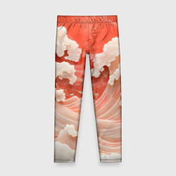 Леггинсы для девочки Японские красные волны, цвет: 3D-принт