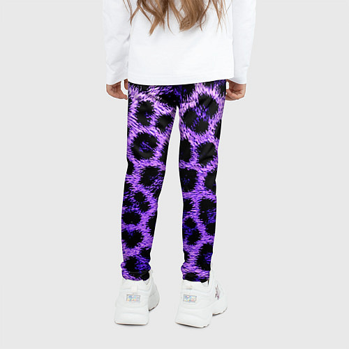 Детские легинсы Леопардовый фиолетовый / 3D-принт – фото 4