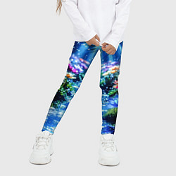 Леггинсы для девочки Цветы на глубине освещённые лучами, цвет: 3D-принт — фото 2