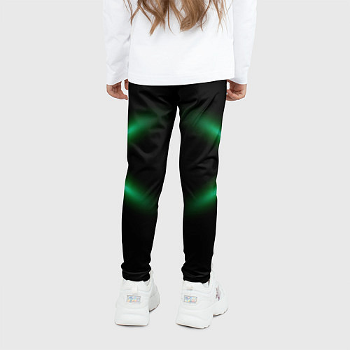 Детские легинсы Neon green lines / 3D-принт – фото 4