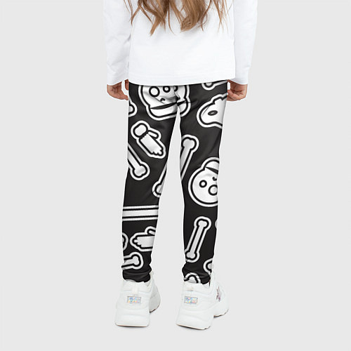 Детские легинсы Черепки и костяшки / 3D-принт – фото 4