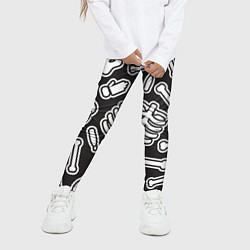 Леггинсы для девочки Черепки и костяшки, цвет: 3D-принт — фото 2