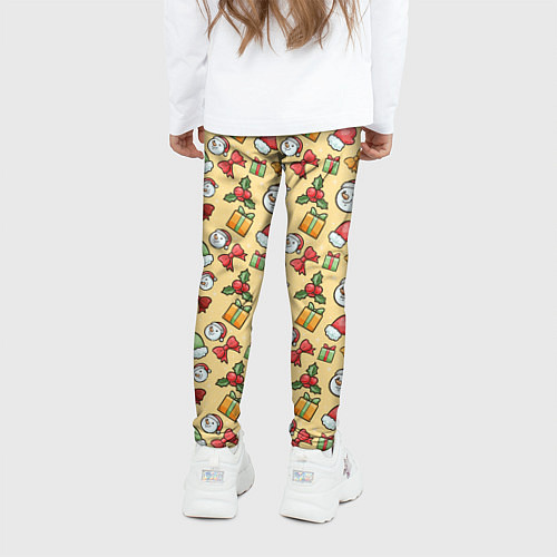 Детские легинсы Новогодний паттерн / 3D-принт – фото 4