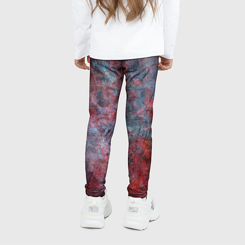 Детские легинсы Абстракция - red rust on blue / 3D-принт – фото 4