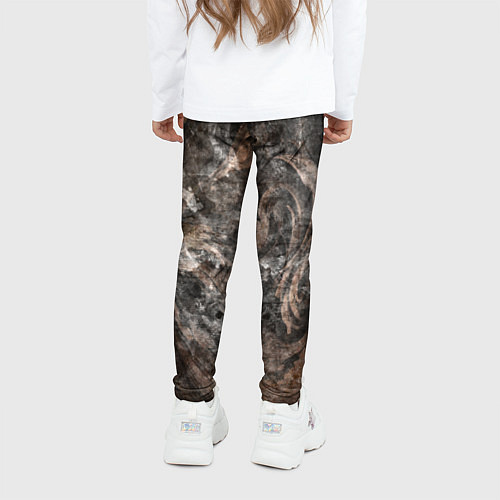 Детские легинсы Абстракция - brown darkness / 3D-принт – фото 4