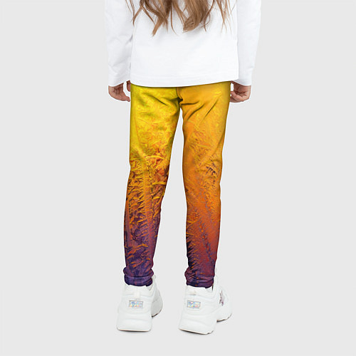 Детские легинсы Узоры золотистого инея / 3D-принт – фото 4