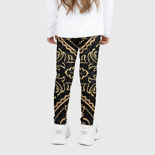 Детские легинсы Орнамент славянский позолота / 3D-принт – фото 4