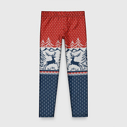 Детские легинсы Вязаный узор с оленями