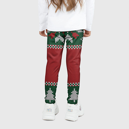 Детские легинсы Новогодний узор вязаный / 3D-принт – фото 4