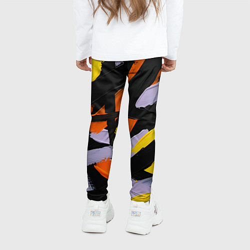 Детские легинсы Полоски краски абстракция / 3D-принт – фото 4