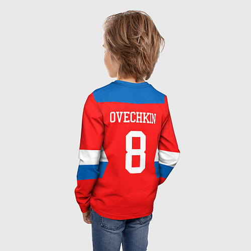 Детский лонгслив Сборная РФ: #8 OVECHKIN / 3D-принт – фото 4