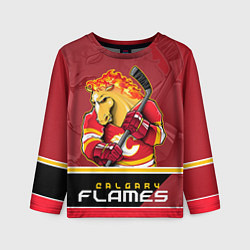 Лонгслив детский Calgary Flames, цвет: 3D-принт