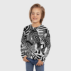 Лонгслив детский Полосатая зебра, цвет: 3D-принт — фото 2