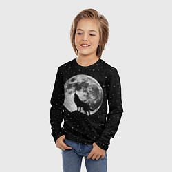 Лонгслив детский Лунный волк, цвет: 3D-принт — фото 2