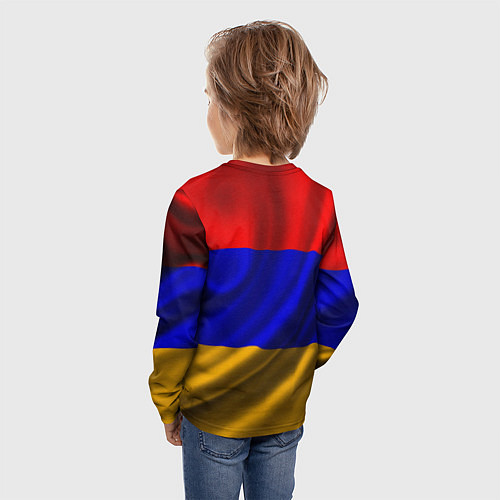 Детский лонгслив Флаг Армения / 3D-принт – фото 4