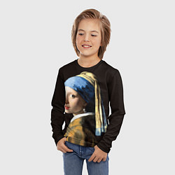 Лонгслив детский Девушка с жемчужной сережкой, цвет: 3D-принт — фото 2