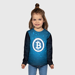 Лонгслив детский Bitcoin Blue, цвет: 3D-принт — фото 2