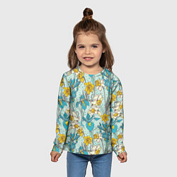 Лонгслив детский Цветущий ирис, цвет: 3D-принт — фото 2