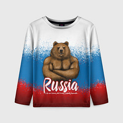 Лонгслив детский Russian Bear, цвет: 3D-принт
