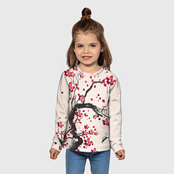 Лонгслив детский Сакура, цвет: 3D-принт — фото 2