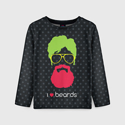 Детский лонгслив I like beards