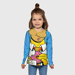 Лонгслив детский Homer with donut, цвет: 3D-принт — фото 2