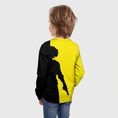 Детский лонгслив PUBG: Yellow Shadow / 3D-принт – фото 4