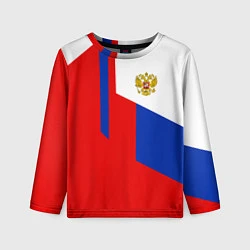 Детский лонгслив Russia: Geometry Tricolor