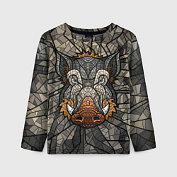 Лонгслив детский Mosaic Pig, цвет: 3D-принт