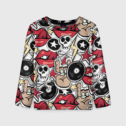 Лонгслив детский Тяжёлый рок, цвет: 3D-принт