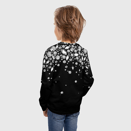 Детский лонгслив Бриллиантовый дождь / 3D-принт – фото 4
