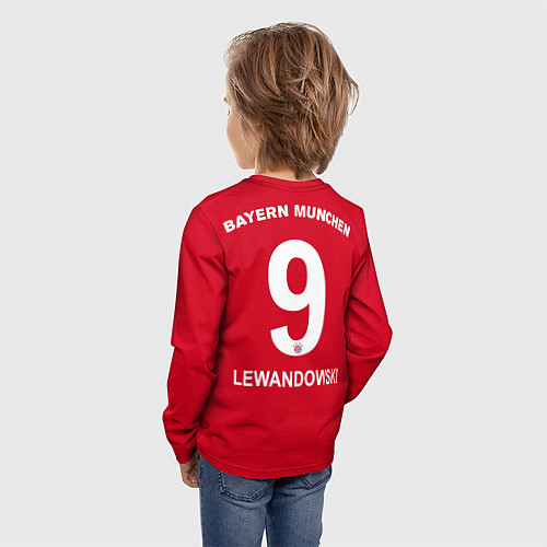 Детский лонгслив FC Bayern: Lewandowski Home 19-20 / 3D-принт – фото 4