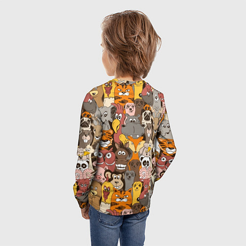Детский лонгслив Прикольные зверушки / 3D-принт – фото 4