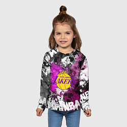 Лонгслив детский Лос-Анджелес Лейкерс, Los Angeles Lakers, цвет: 3D-принт — фото 2