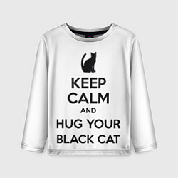 Лонгслив детский Обними своего черного кота, цвет: 3D-принт