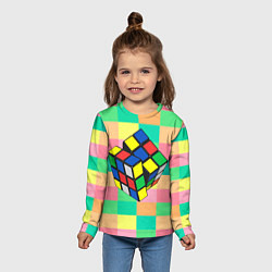 Лонгслив детский Кубик Рубика, цвет: 3D-принт — фото 2