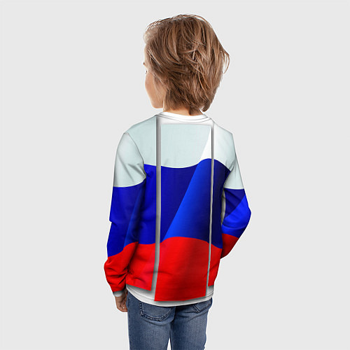 Детский лонгслив Россия / 3D-принт – фото 4
