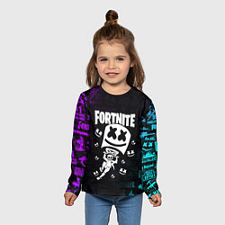 Лонгслив детский Fortnite x Marshmello x Games, цвет: 3D-принт — фото 2