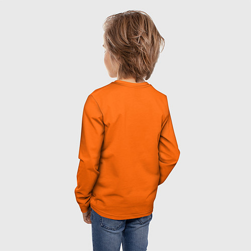 Детский лонгслив Цвет апельсиновая корка / 3D-принт – фото 4