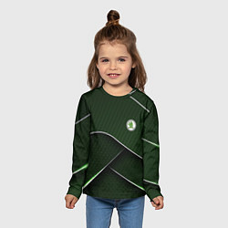 Лонгслив детский Шкода мини логотип, цвет: 3D-принт — фото 2