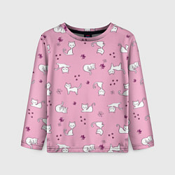 Лонгслив детский Белая кошка, цвет: 3D-принт