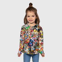 Лонгслив детский Стикеры, цвет: 3D-принт — фото 2