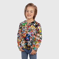 Лонгслив детский Стикеры, цвет: 3D-принт — фото 2