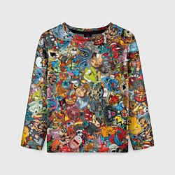 Детский лонгслив Стикеры