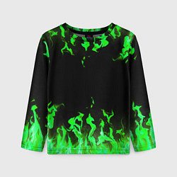 Лонгслив детский GREEN FIRE ОГОНЬ, цвет: 3D-принт
