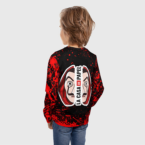Детский лонгслив La Casa de Papel спина Z / 3D-принт – фото 4