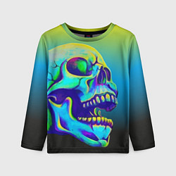 Детский лонгслив Neon skull