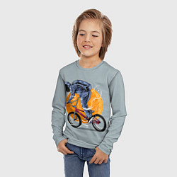Лонгслив детский Космический велосипедист Z, цвет: 3D-принт — фото 2